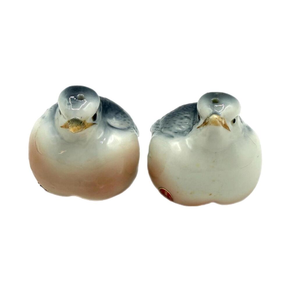 Antique Vintage Bone China Chubby Baby Bird Salt & Pepper Shakers - Picture 2 of 6